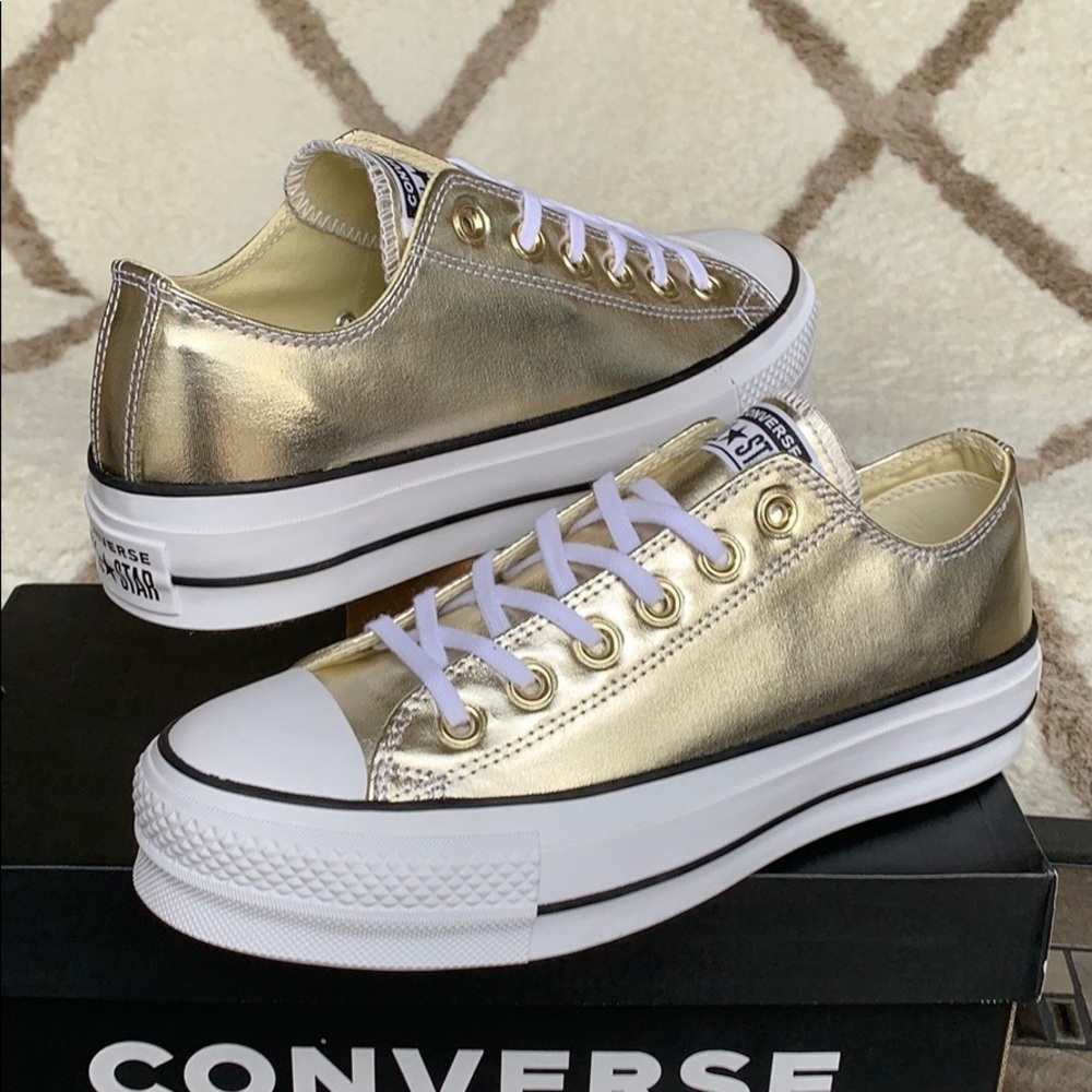 CONVERSE CTAS LIFT OX PLATFORM GOLD/BLACK/WHITE WM - Picture 13 of 16